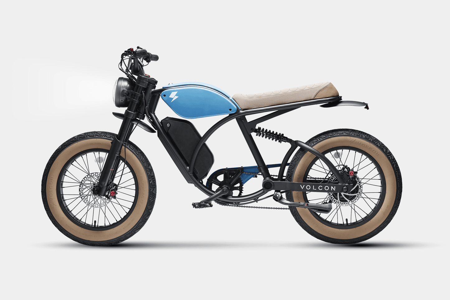 Left side image of blue Brat eBike